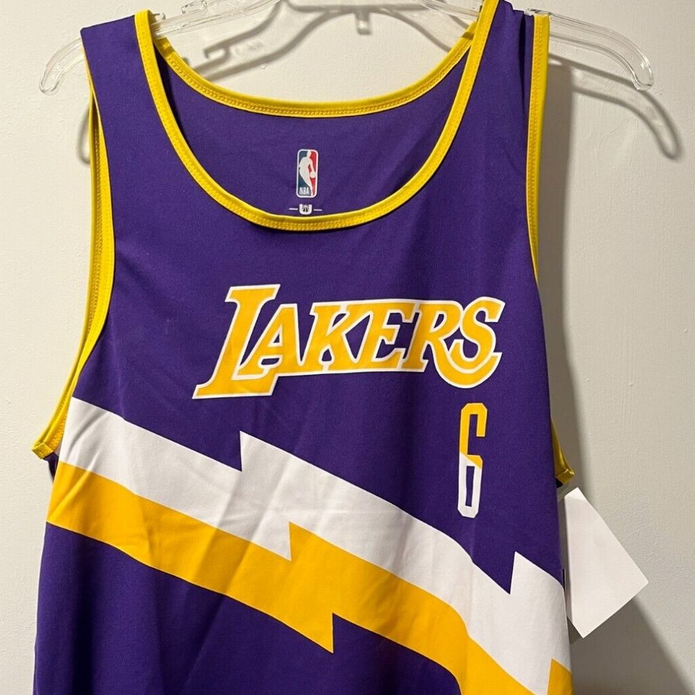 Lebron James #6 LA Lakers Sleeveless Purple NBA Tank, Adult Medium NEW
